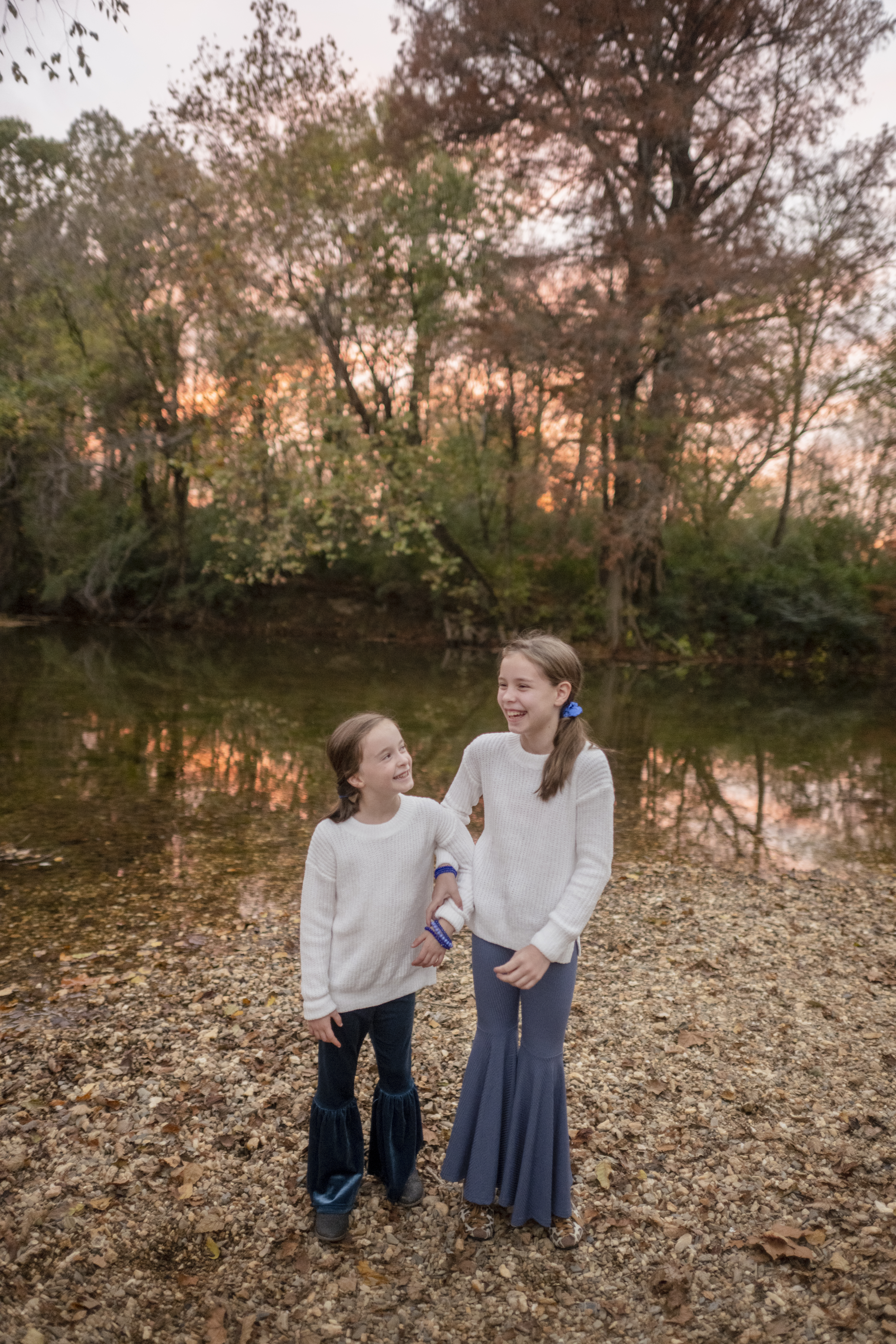 Arkansas tween bloggers at the Saline River in Benton, Arkansas