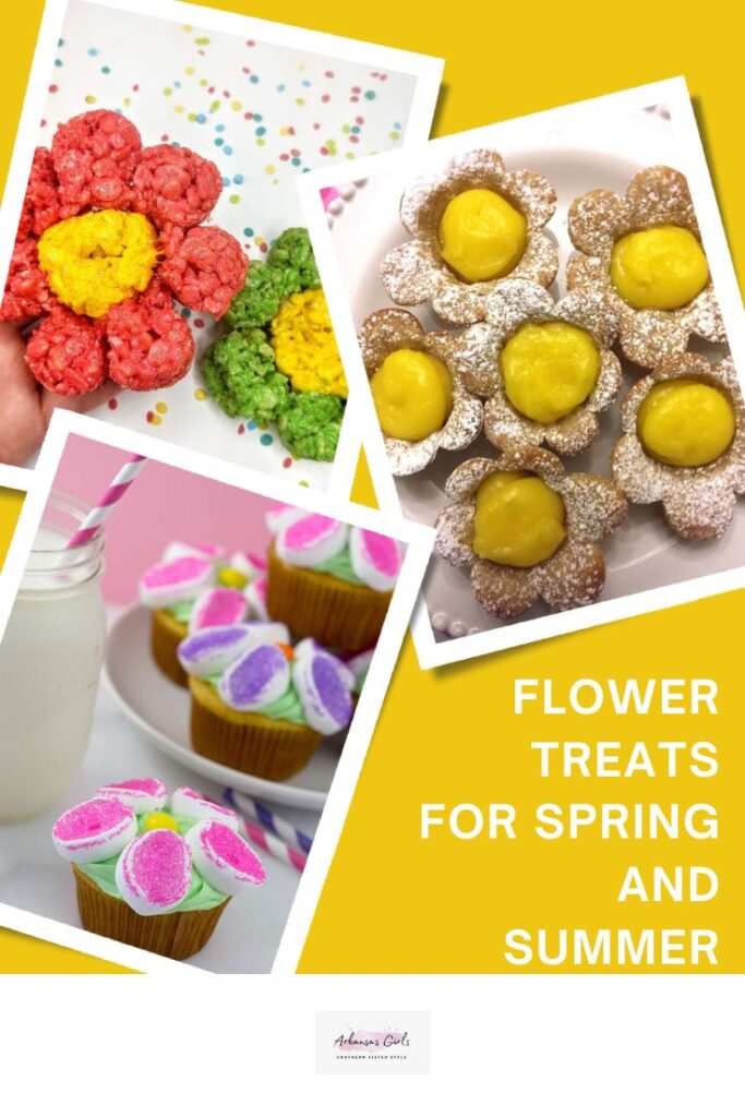 flower themed snacks for springs collage