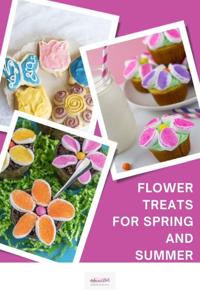 collage of spring themed foods for kids with text overlay