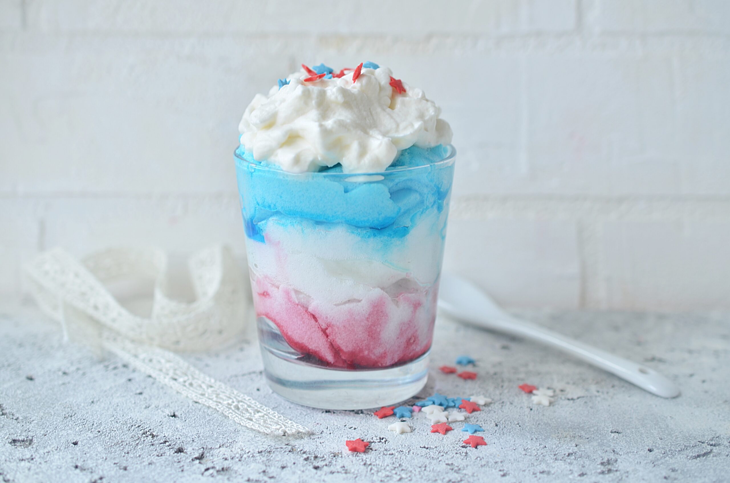Fourth of July Milkshake in Patriotic Colors