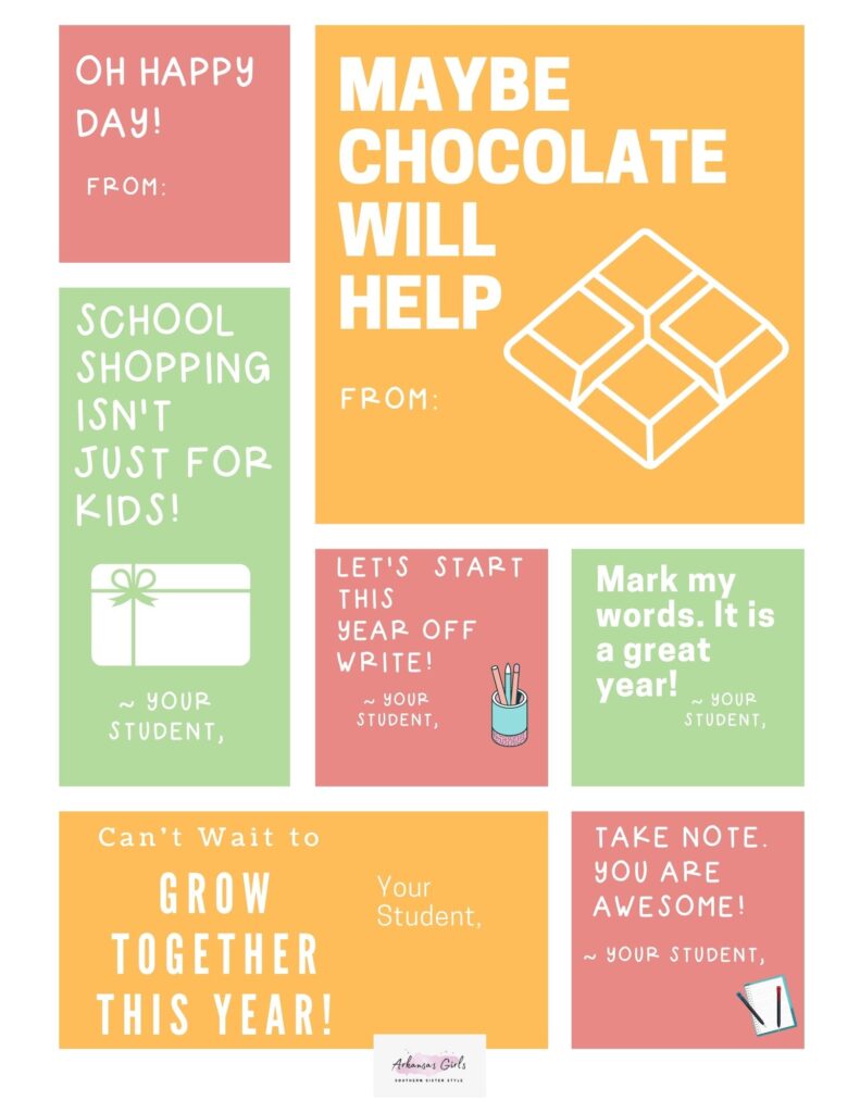 free teacher gift tags collage image for back to school teacher gifts and others