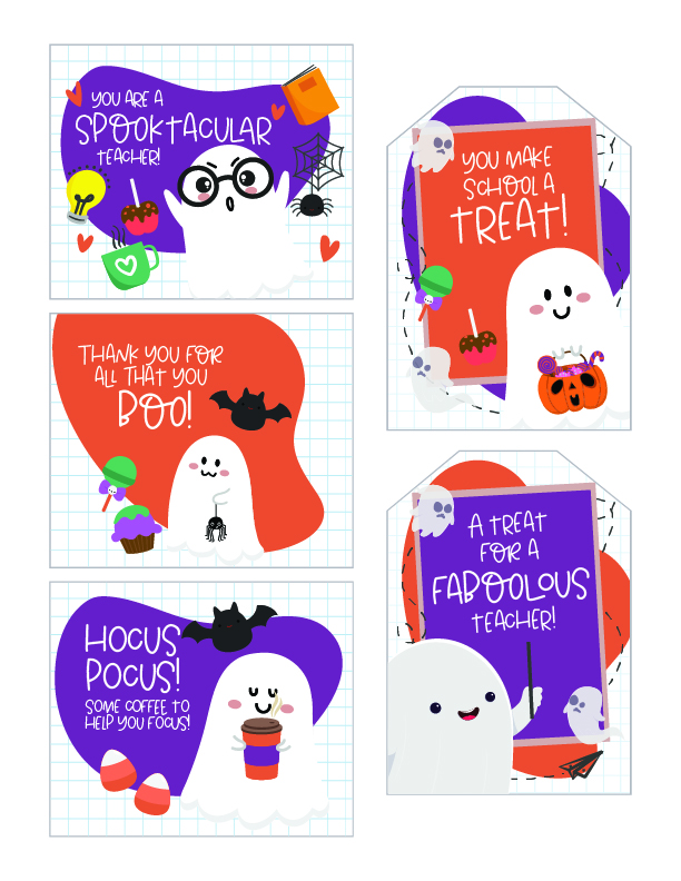 free printable Halloween gift tags for teachers