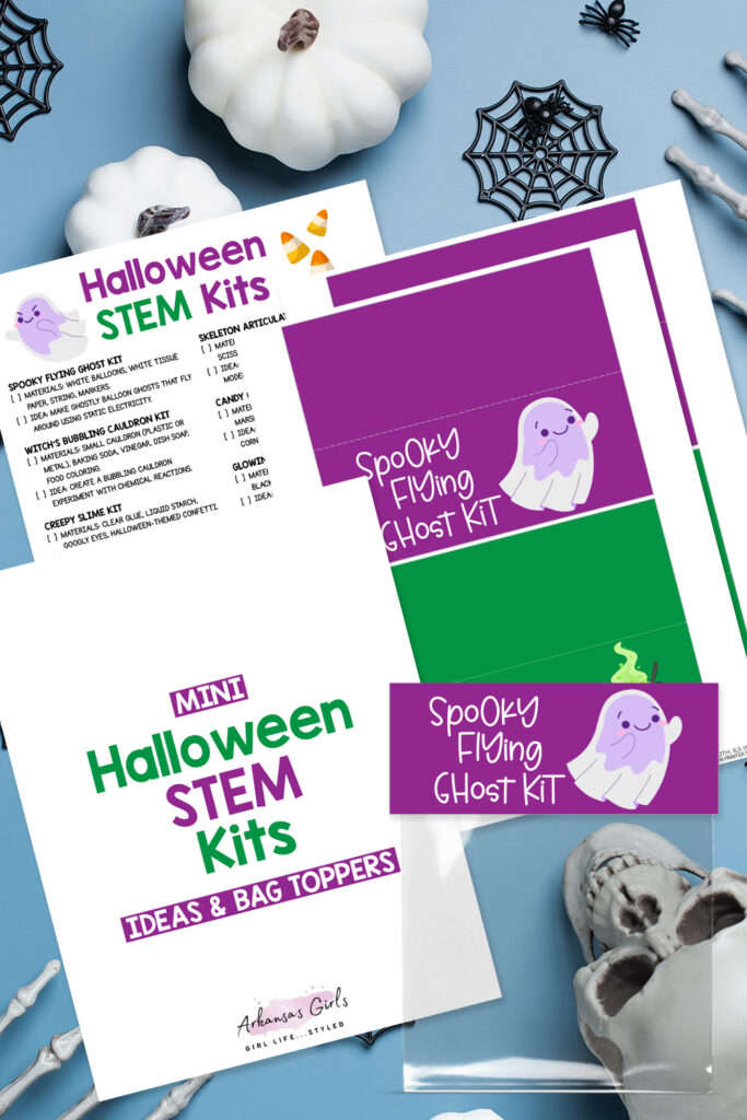 materials for DIY Halloween STEM kits for kids spread out