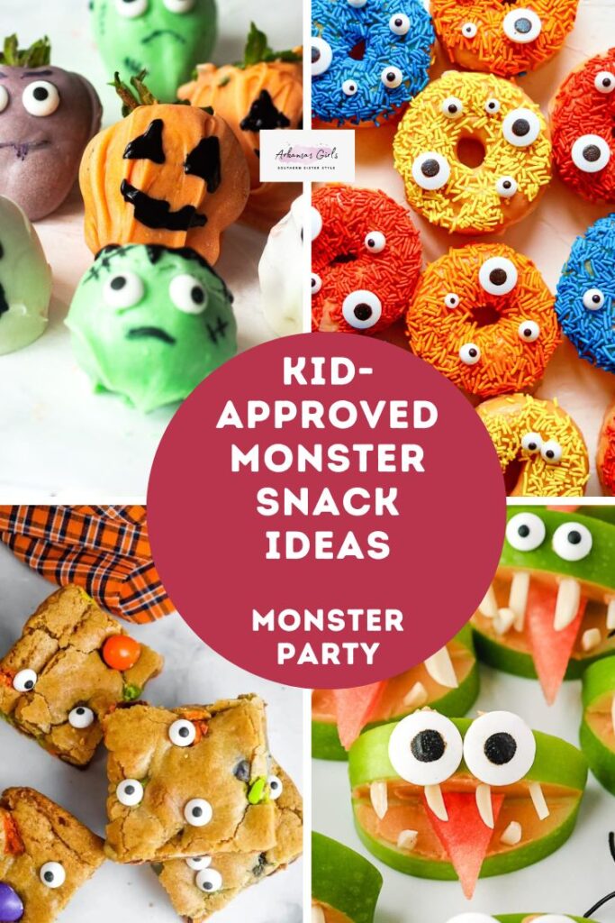 monster snack ideas in collage image with text