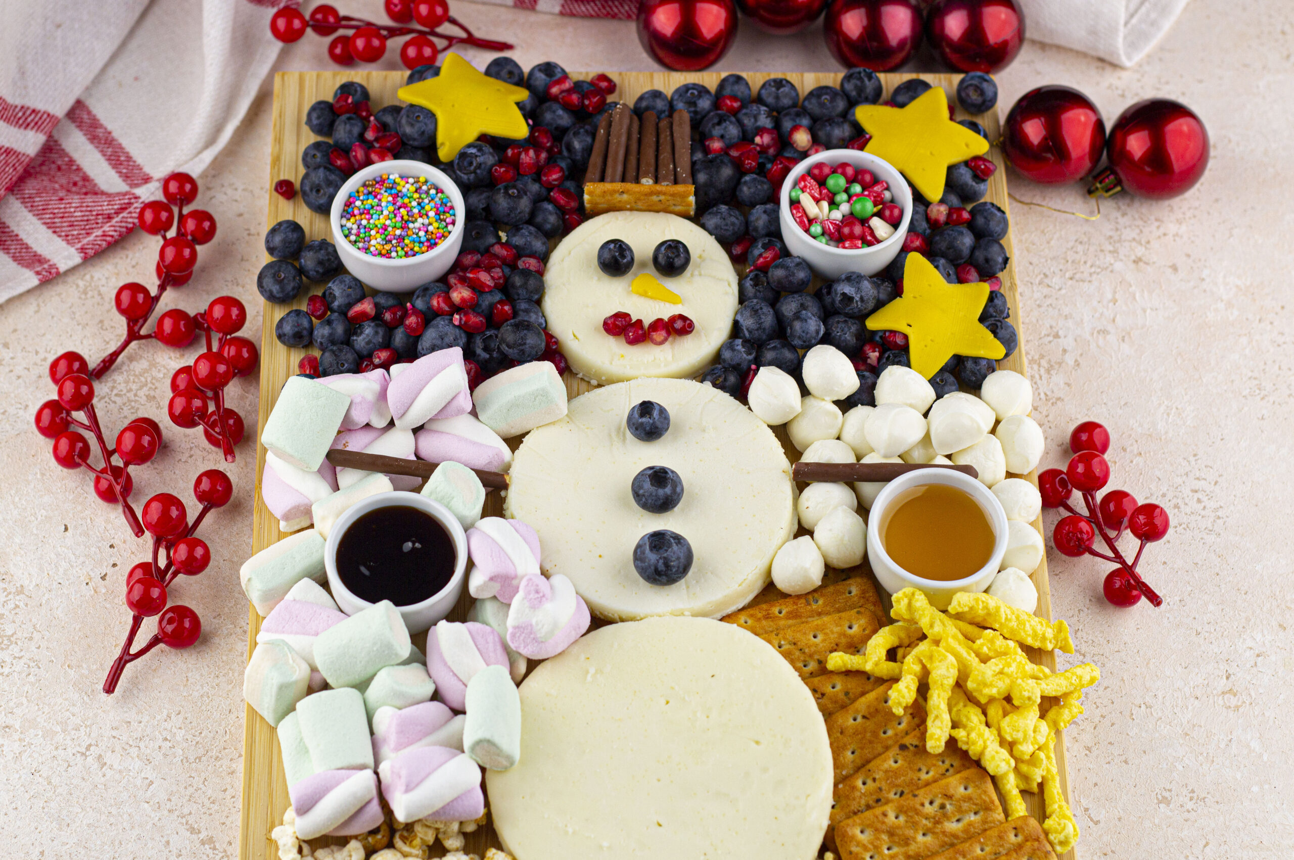 Adorable Snowman Snack Board for Winter Arkansas Girls