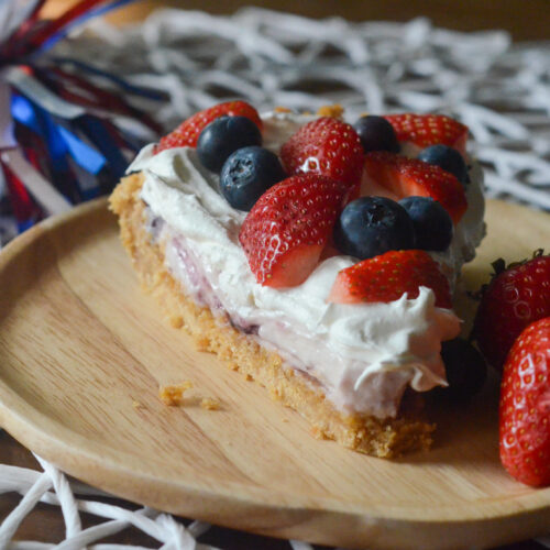 berry no bake patriotic pie for July 4th
