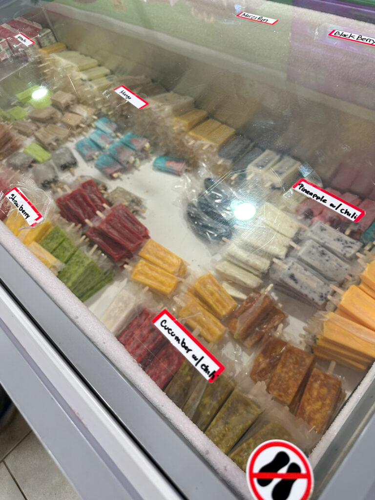 paletas in freezer at La Nueva Michoacana