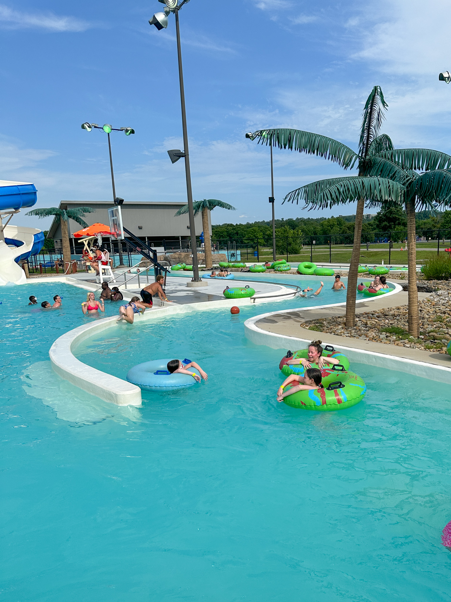 Arkansas bloggers on lazy river at Fort Smith waterpark