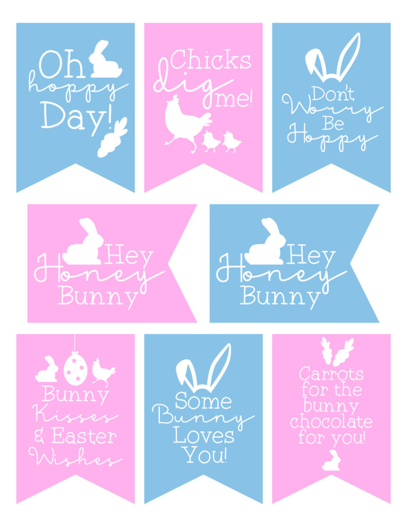 pastel Chicks Dig Me and Hey Honey Bunny, and Bunny Kisses Easter Wishes printables